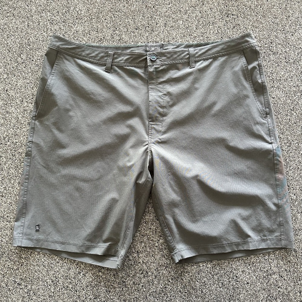 LinkSoul‎ Shorts Men's 42 Boardwalker 10" Stretch Chino Hybrid Golf Flat Front